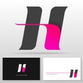 Letter H logo design Ã¢â¬â Modern dynamic vector emblem. Business card templates.